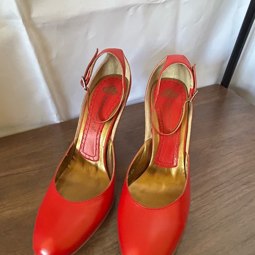 Vintage NWOT Fornarina Red Heels with ankle strap - Picture 6 of 13